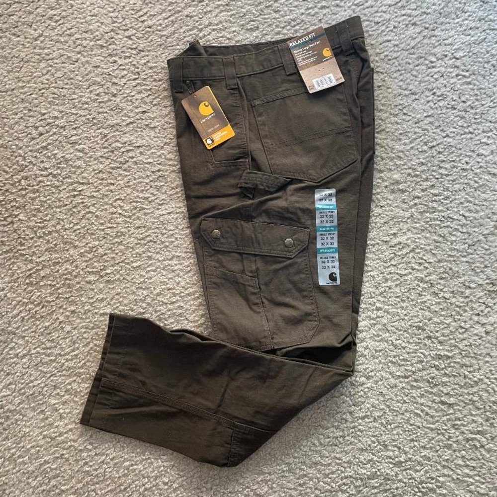 Carhartt B342 DFE Relaxed Fit Men's 32x32 Ripstop Cargo Work Pant Dark Coffee